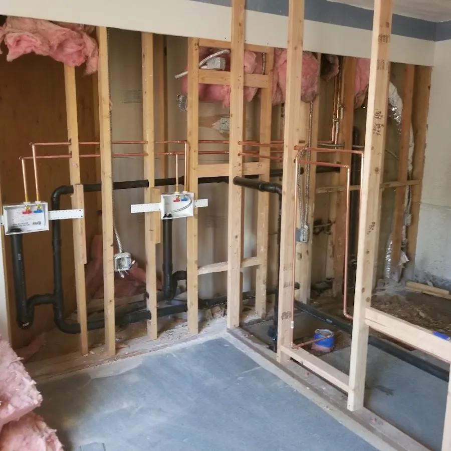 Copper pipe rough-in and plumbing installation in Mechanicsville